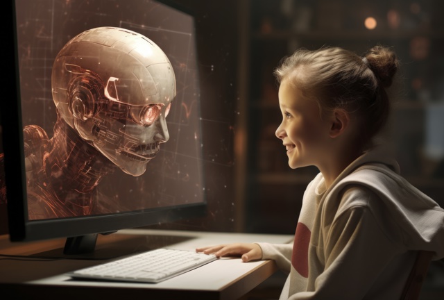 Medium Shot Futuristic Kid Robot Image By Freepik
