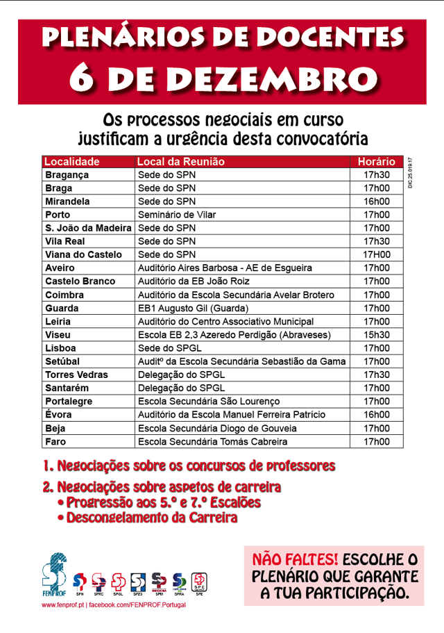 Cartaz Plenarios6 Dez