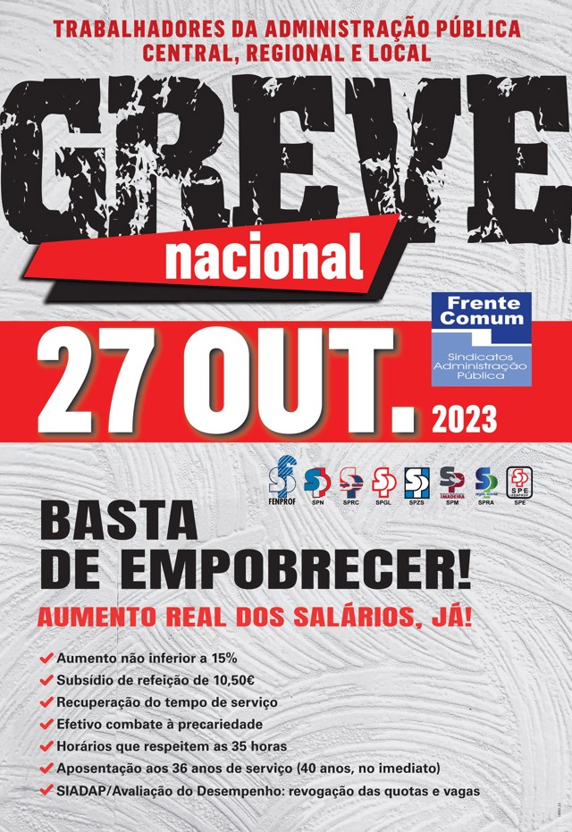 Cartaz Greve Fc 27 Outubro Net