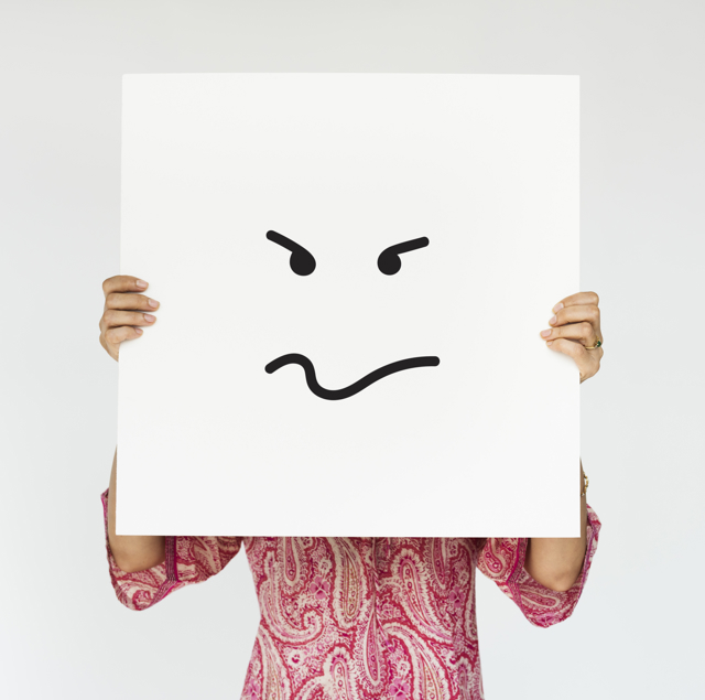 Woman Holding Angry Banner Cover Her Face 1