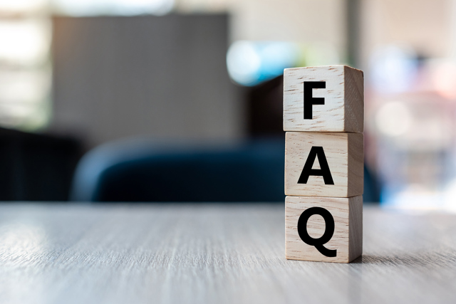 Wooden Cube With Faq Text Frequently Asked Questions